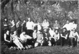 A society field trip to Nant-yr-Eira mine, Hafren Forest, Powys, Wales in May 1974.